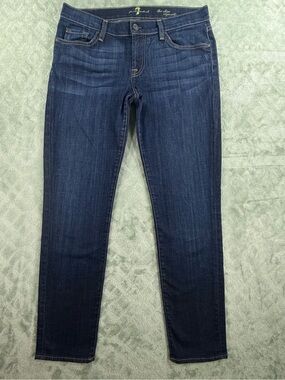 7 For All Mankind Women's Dark Blue Skinny Jeans